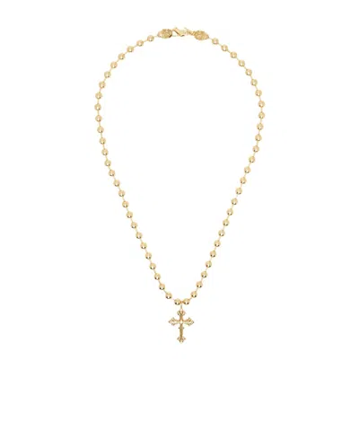 Emanuele Bicocchi Beaded Cross Necklace In Yellow