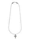 Emanuele Bicocchi Beaded Notre-dame Cross Chain Necklace In Metallic
