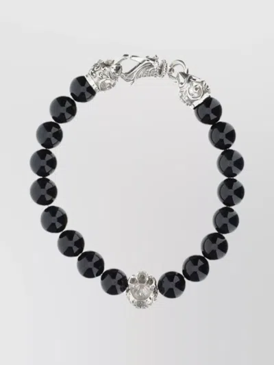 Emanuele Bicocchi Beads Bracelet Arabesque Skull In Black