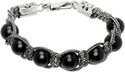 Emanuele Bicocchi Black & Silver Beads Bracelet