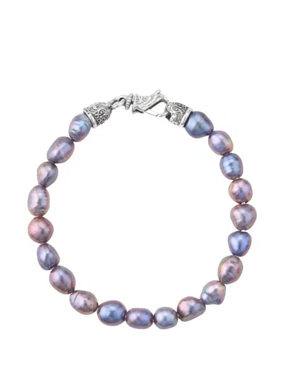 Emanuele Bicocchi Black Baroque Pearl Bracelet In Multi