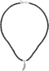 Emanuele Bicocchi Black Piuma Pearl Necklace In Black