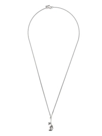 Emanuele Bicocchi Blooming Rose Pendant Necklace In White