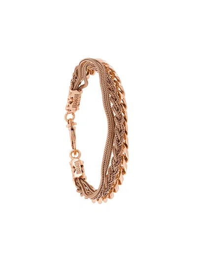 Emanuele Bicocchi Braid And Chain Bracelet In Pink ,metallic