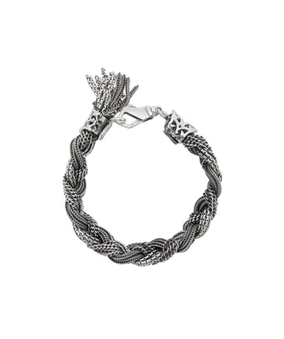 Emanuele Bicocchi Braided Bracelet In Black