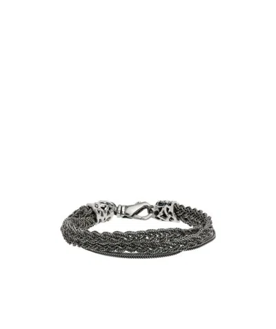 Emanuele Bicocchi Braided Chain Bracelet In Black