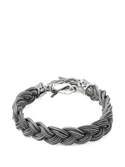 Emanuele Bicocchi Braided Medium Bracelet In Silver