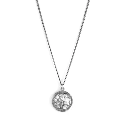 Emanuele Bicocchi Caesar Coin Necklace In Gray