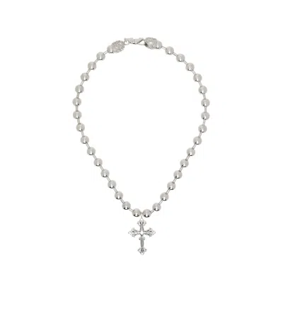 Emanuele Bicocchi Chain Cross Necklace In White