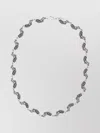 Emanuele Bicocchi Chain Necklace With Rose And Leaf Motifs In Metallic
