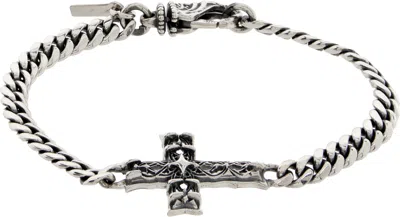 Emanuele Bicocchi Chain Notre-dame Cross Bracelet In Silver
