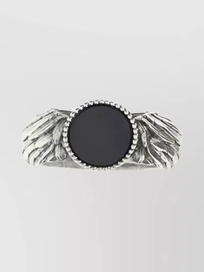 Emanuele Bicocchi Circle Gem Ring Featuring Beaded Detailing In Metallic