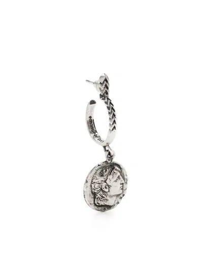 Emanuele Bicocchi Coin Drop Earring In Silver
