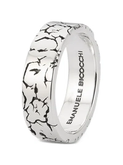 Emanuele Bicocchi Cracked Band Ring In Silver