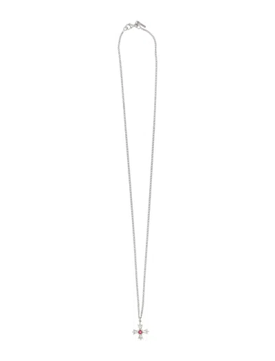 Emanuele Bicocchi Crest And Crystal Necklace In White
