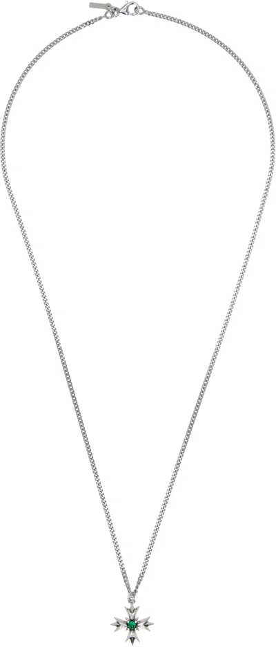 Emanuele Bicocchi Badges And Crystal Necklace In Metallic