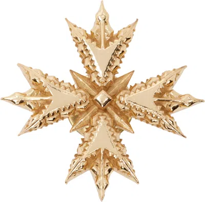 Emanuele Bicocchi Eb Crest Brooch In Gold
