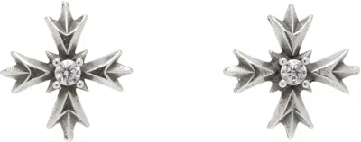 Emanuele Bicocchi Crest Crystal Earrings In Silver