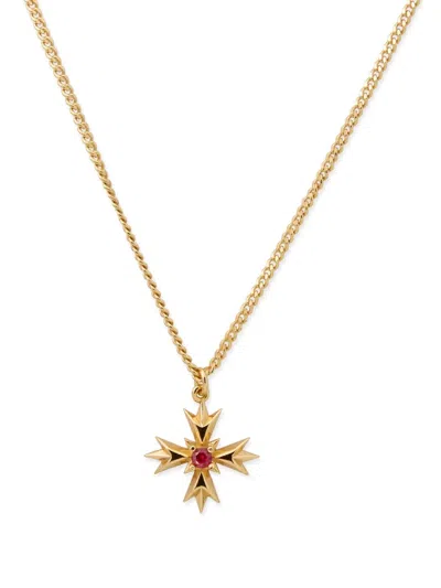 Emanuele Bicocchi Crest Crystal Necklace In Gold