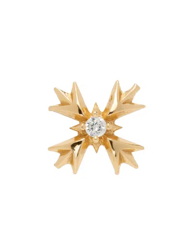 Emanuele Bicocchi Crest Crystal Single Earring In Yellow