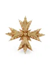 Emanuele Bicocchi Eb Crest Brooch In Gold