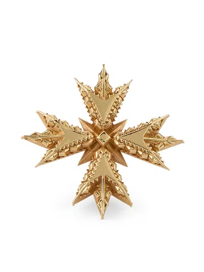 Emanuele Bicocchi Eb Crest Brooch In Gold