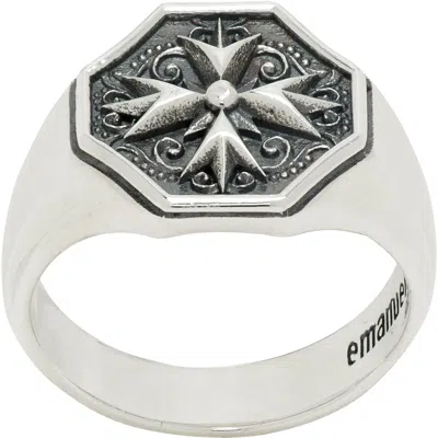 Emanuele Bicocchi Crest Signet Ring In Silver