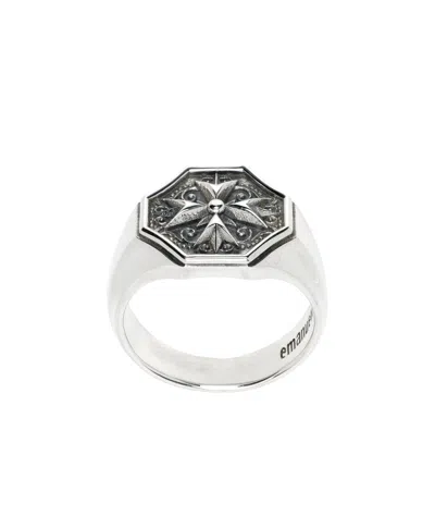 Emanuele Bicocchi Crest Signet Ring In Silver