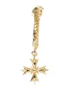 Emanuele Bicocchi Gold-plated Silver Single Hoop Earring With Cross Crest Pendant In Gold