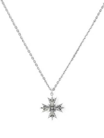 Emanuele Bicocchi Crest Sterling-silver Necklace In Gray