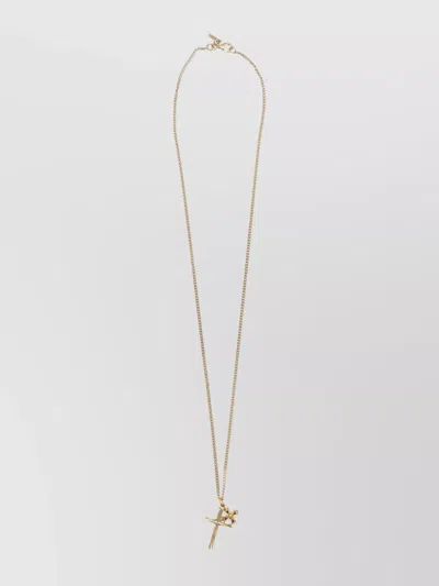 Emanuele Bicocchi Cross Crest Chain Necklace Gold Finish