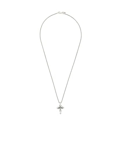 Emanuele Bicocchi Cross Pendant Necklace In White