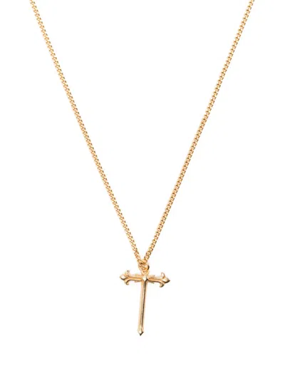 Emanuele Bicocchi Cross-pendant Polished-finish Necklace In Gold