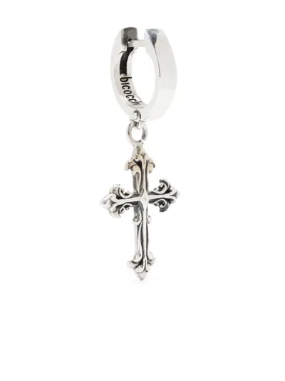 Emanuele Bicocchi Cross Pendant Single Earring In Silver