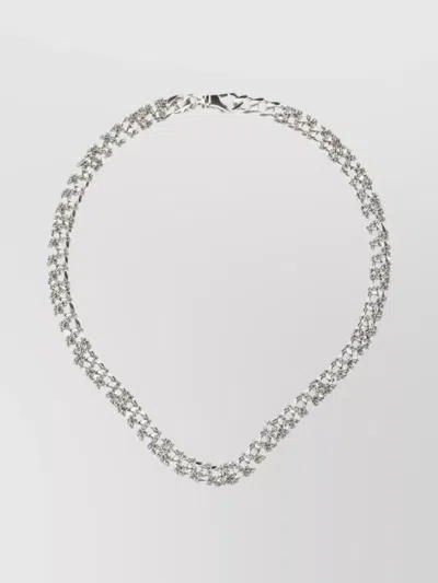 Emanuele Bicocchi Crystal Chain Link Necklace In Metallic