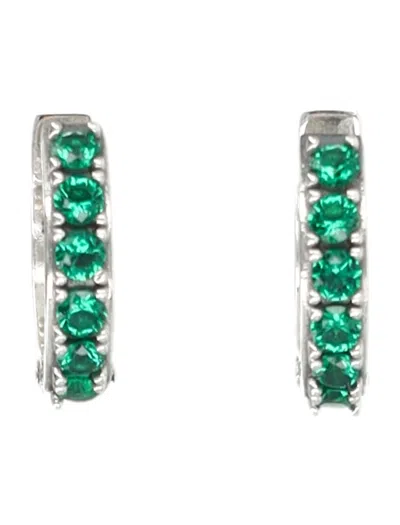 Emanuele Bicocchi Crystal Hoop Earrings In Green