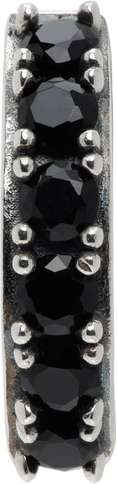 Emanuele Bicocchi Crystal Hoop Single Earring In Black