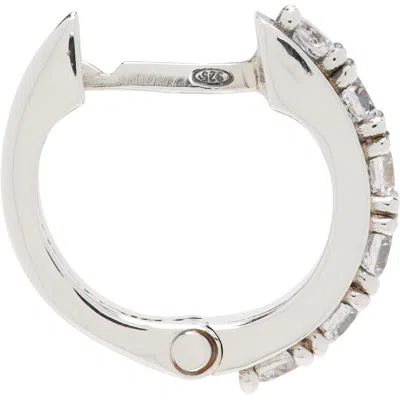 Emanuele Bicocchi Crystal Hoop Single Earring In Silver