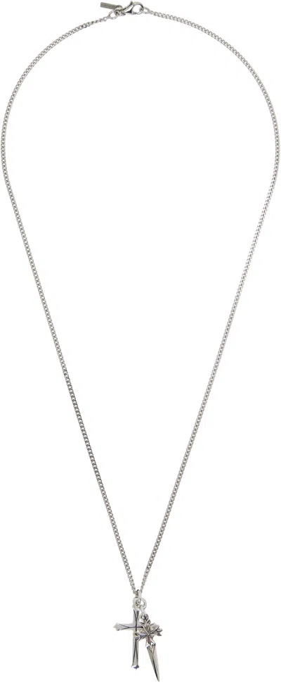 Emanuele Bicocchi Dagger & Cross Necklace In Silver