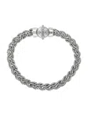 Emanuele Bicocchi Diamond-cut Flat Braided Bracelet In Gray