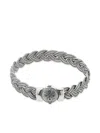 Emanuele Bicocchi Large Diamond-cut Flat Braided Bracelet In Silver