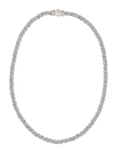 Emanuele Bicocchi Diamond-cut Flat Braided Necklace In Silver