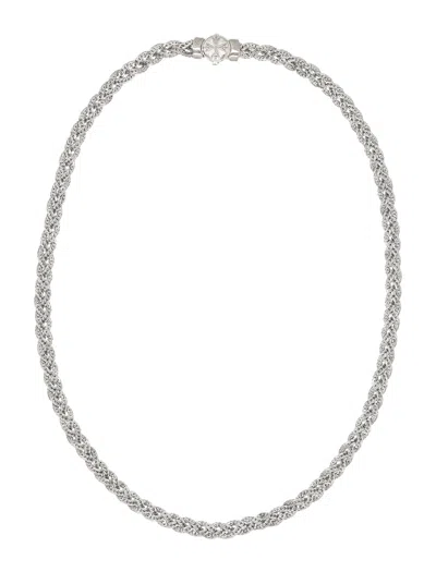 Emanuele Bicocchi Diamond-cut Flat Braided Necklace In Metallic