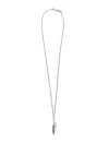 Emanuele Bicocchi Intricate Double Feather Pendant Necklace In Sterling Silver In White