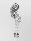 Emanuele Bicocchi Drop Style Rose Skull Earrings In Metallic