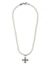 Emanuele Bicocchi Eb Crest Pearl Necklace In Silver