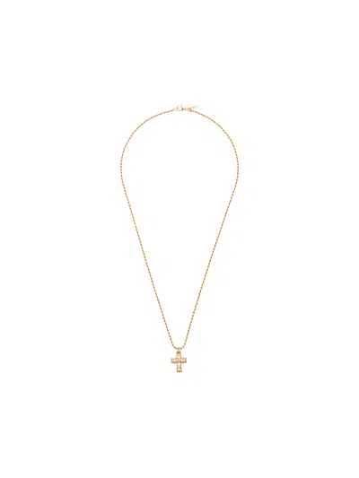 Emanuele Bicocchi Engraved Cross Necklace In Gold