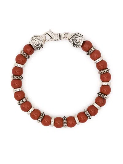 Emanuele Bicocchi Perlenarmband Mit Gravur In Red