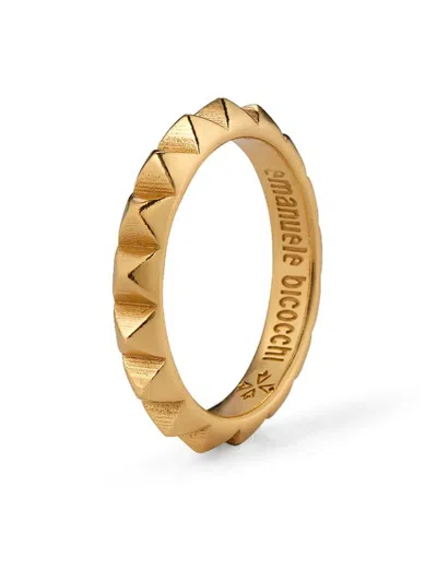 Emanuele Bicocchi Engraved-logo Band Ring In Gold