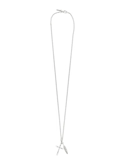 Emanuele Bicocchi Feather And Cross Necklace